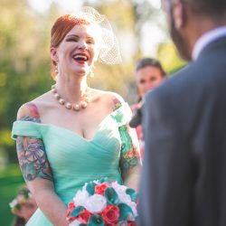 Waite Bradley eGoldenMomentsPhotography PeggyShawnBestof72 big - Don't miss the tutu-wearing ring dog at this colorful, retro wedding Don't miss the tutu-wearing ring dog at this colorful, retro wedding
