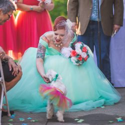 Waite Bradley eGoldenMomentsPhotography PeggyShawnBestof75 big - Don't miss the tutu-wearing ring dog at this colorful, retro wedding Don't miss the tutu-wearing ring dog at this colorful, retro wedding