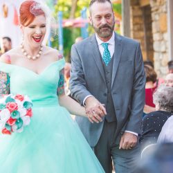 Waite Bradley eGoldenMomentsPhotography PeggyShawnBestof82 big - Don't miss the tutu-wearing ring dog at this colorful, retro wedding Don't miss the tutu-wearing ring dog at this colorful wedding