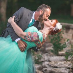 Waite Bradley eGoldenMomentsPhotography PeggyShawnBestof91 big - Don't miss the tutu-wearing ring dog at this colorful, retro wedding Don't miss the tutu-wearing ring dog at this colorful wedding