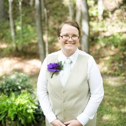 Ceremony 0161 - Our hearts warmed upon seeing this homegrown backyard woodland wedding Ceremony 0161