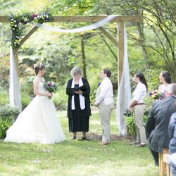 Ceremony 0206 - Our hearts warmed upon seeing this homegrown backyard woodland wedding Our hearts warmed upon seeing this homegrown backyard woodland wedding