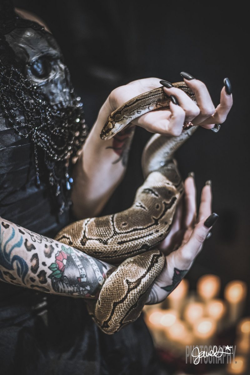 Goth gone LUXE with sparkle, faux fur, and rich reds at this goth wedding inspiration