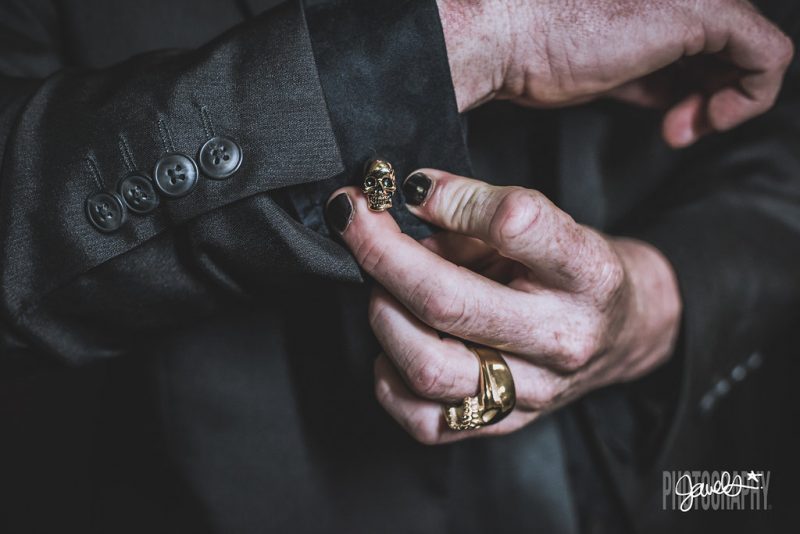 Goth gone LUXE with sparkle, faux fur, and rich reds at this goth wedding inspiration