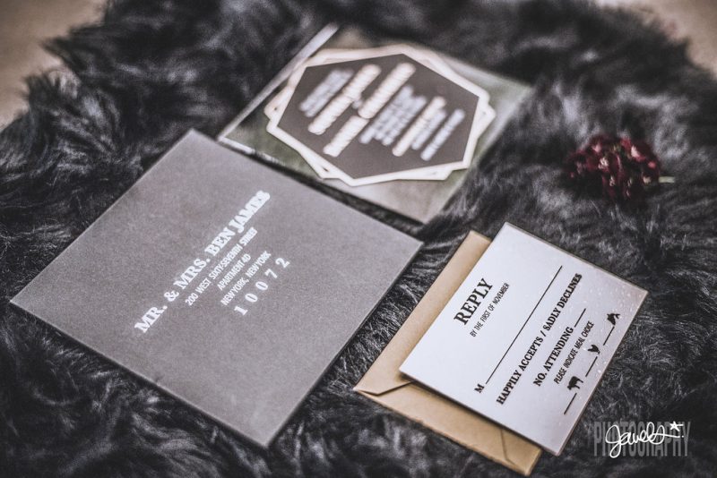 Goth gone LUXE with sparkle, faux fur, and rich reds at this goth wedding inspiration