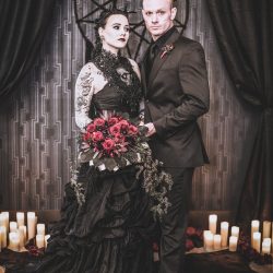 GothicWedding 066 - Goth gone LUXE with sparkle, faux fur, and rich reds at this goth wedding inspiration Goth gone LUXE with sparkle, faux fur, and rich reds at this goth wedding inspiration