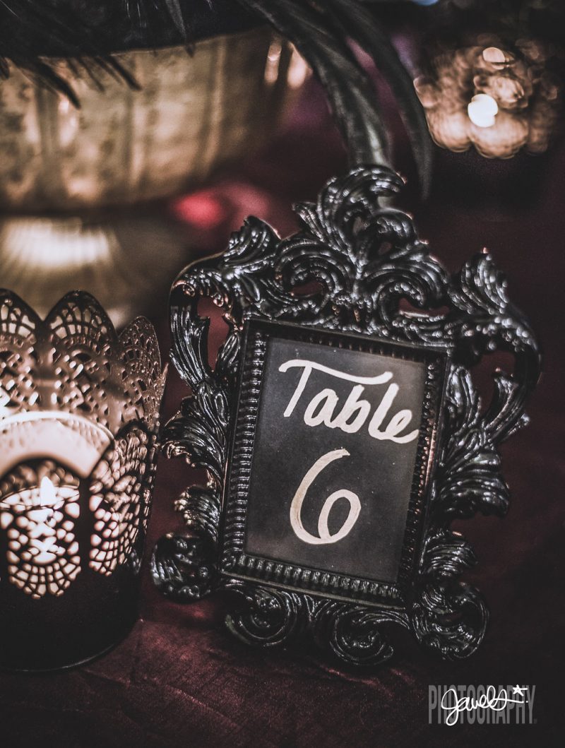 Goth gone LUXE with sparkle, faux fur, and rich reds at this goth wedding inspiration
