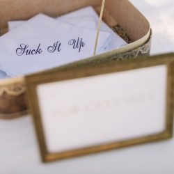 Jonas Seaman OffBeatBride 1081 - A backyard garden party wedding with yard games & cocktail recipe cards A backyard garden party wedding with yard games & cocktail recipe cards