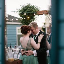 Jonas Seaman OffBeatBride 1113 - A backyard garden party wedding with yard games & cocktail recipe cards Jonas Seaman OffBeatBride 1113