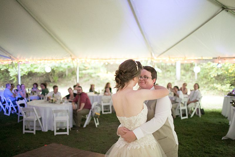 Our hearts warmed upon seeing this homegrown backyard woodland wedding