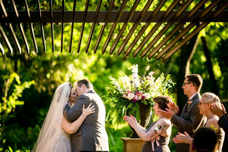 So much magic at this butterfly themed wedding in a sculpture garden
