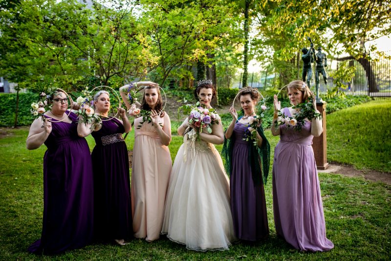 So much magic at this butterfly themed wedding in a sculpture garden