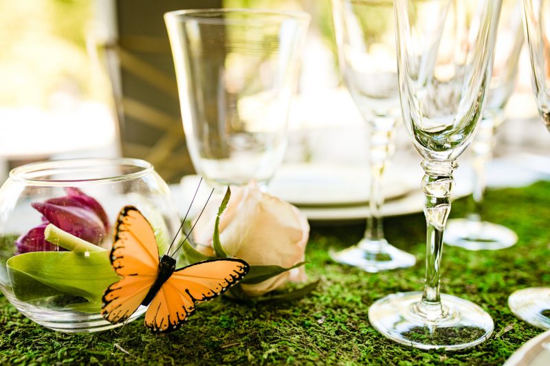 So much magic at this butterfly themed wedding in a sculpture garden