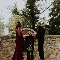 AnnieHallPhotography 137 - When a rustic forest wedding met red, black, and metal When a rustic forest wedding met red, black, and metal