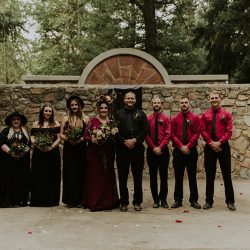 AnnieHallPhotography 186 - When a rustic forest wedding met red, black, and metal When a rustic forest wedding met red, black, and metal
