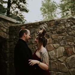 AnnieHallPhotography 218 - When a rustic forest wedding met red, black, and metal When a rustic forest wedding met red, black, and metal