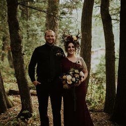 AnnieHallPhotography 248 - When a rustic forest wedding met red, black, and metal When a rustic forest wedding met red, black, and metal