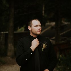 AnnieHallPhotography 265 - When a rustic forest wedding met red, black, and metal When a rustic forest wedding met red, black, and metal