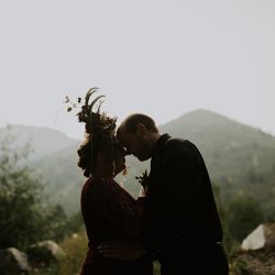 AnnieHallPhotography 269 - When a rustic forest wedding met red, black, and metal When a rustic forest wedding met red, black, and metal