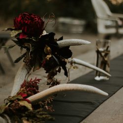 AnnieHallPhotography 282 - When a rustic forest wedding met red, black, and metal When a rustic forest wedding met red, black, and metal