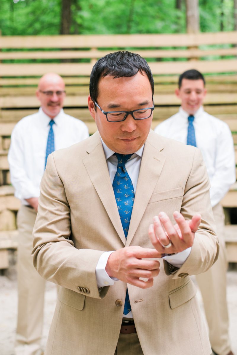 Happily ever campers: this summer camp wedding had a trail mix bar, camp mug favors, and Korean traditions