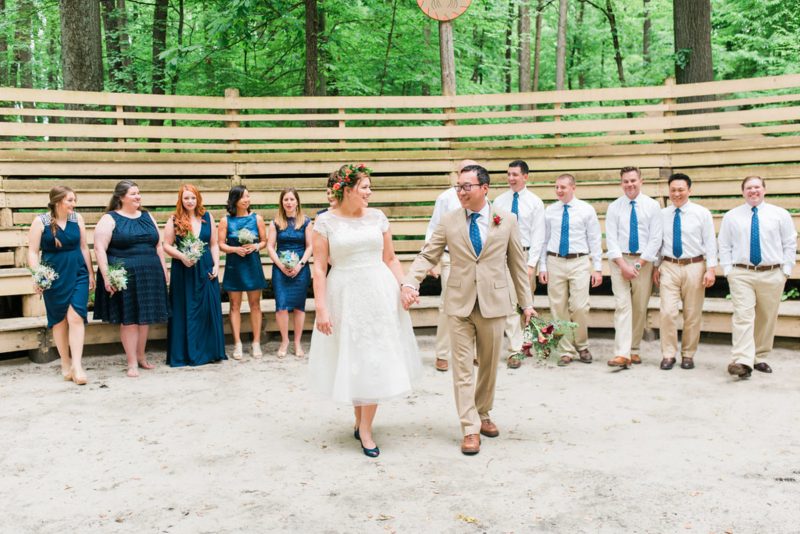 Happily ever campers: this summer camp wedding had a trail mix bar, camp mug favors, and Korean traditions