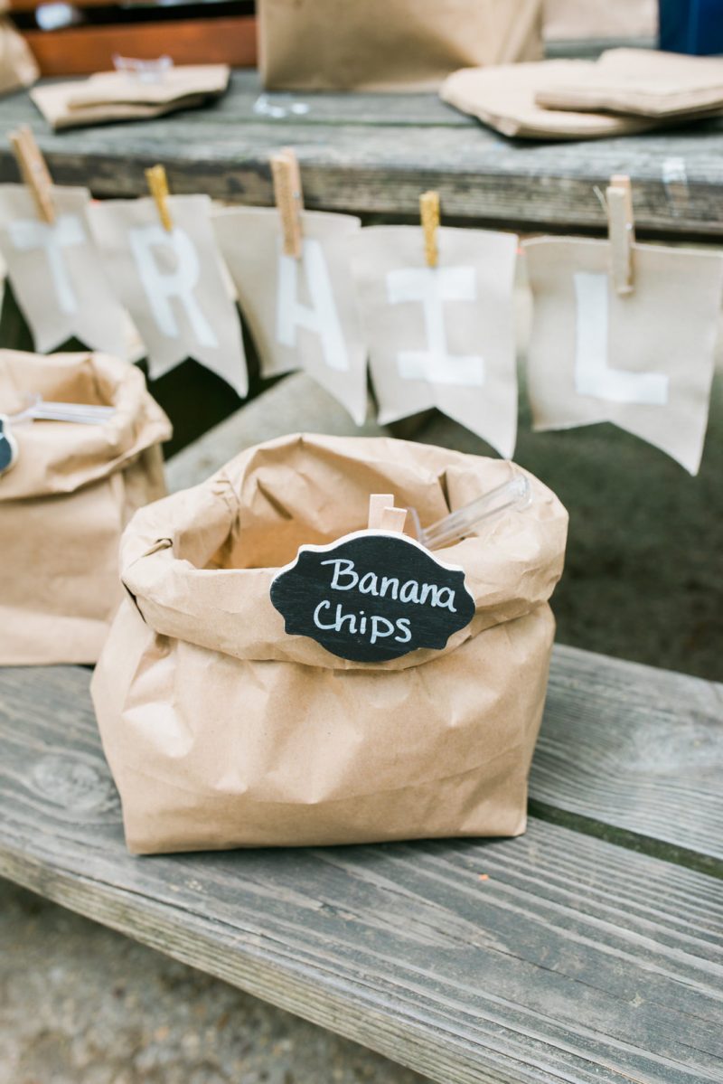 Happily ever campers: this summer camp wedding had a trail mix bar, camp mug favors, and Korean traditions