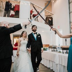 Roberts Atwell JanetHowardStudio Atwell0730 big - Land ho! Get yer sea legs for this pirate wedding in Wisconsin Pirate themed Wedding
