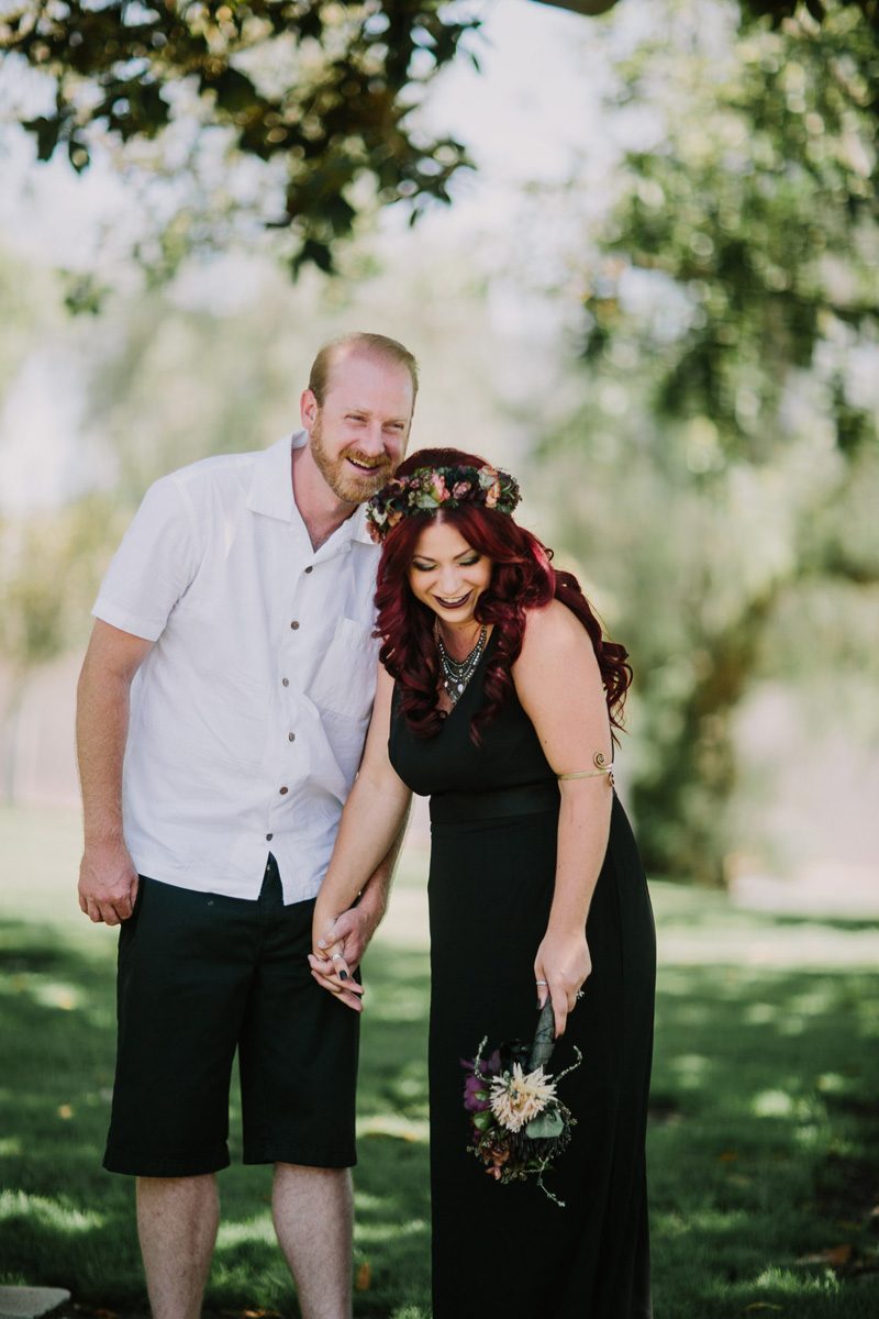 A darkly ecelectic jam session wedding with tux shirts & In-n-Out