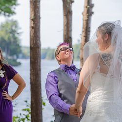 Turtles! Brunch! Dogs in ties! This rainbow lesbian wedding is all about furever love