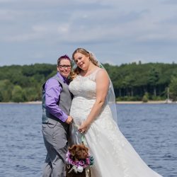 Turtles! Brunch! Dogs in ties! This rainbow lesbian wedding is all about furever love