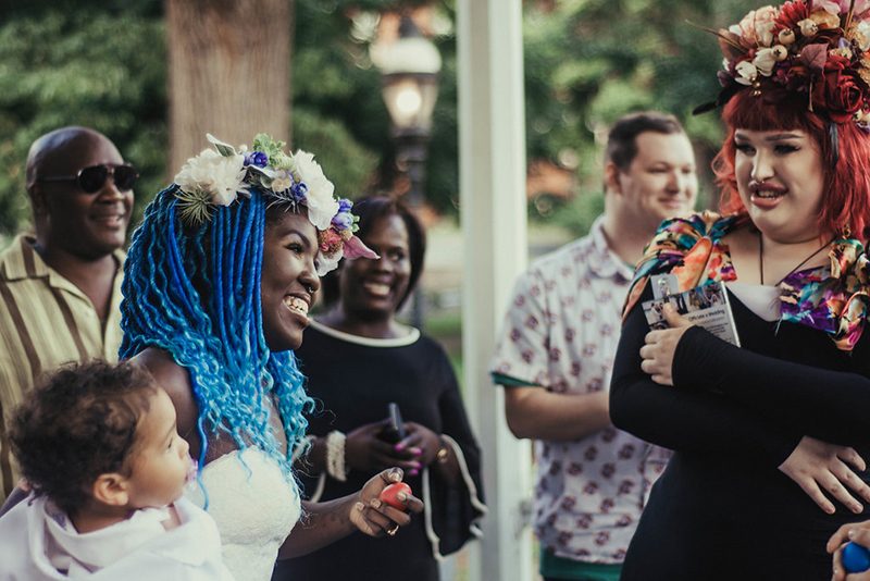 Love + intention: a Wiccan park wedding with a breastfeeding baby as the "bouquet"