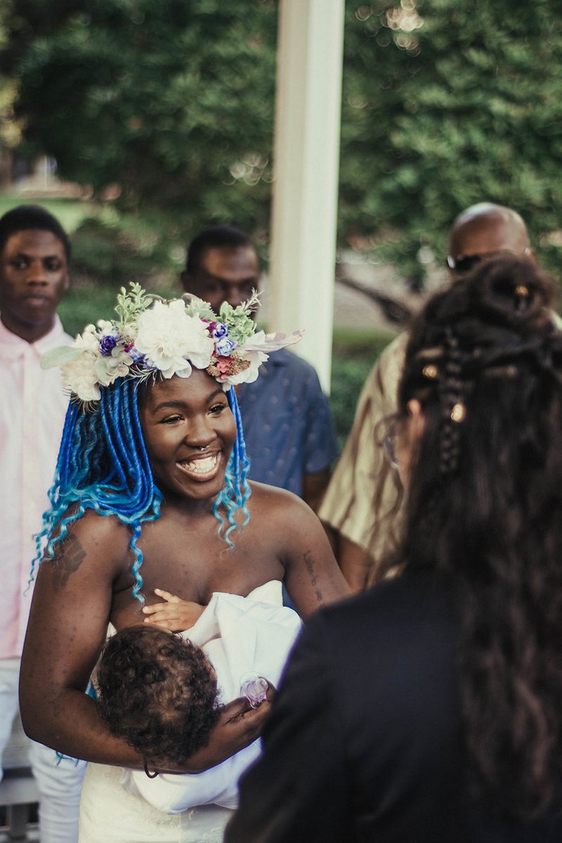 Love + intention: a Wiccan park wedding with a breastfeeding baby as the "bouquet"