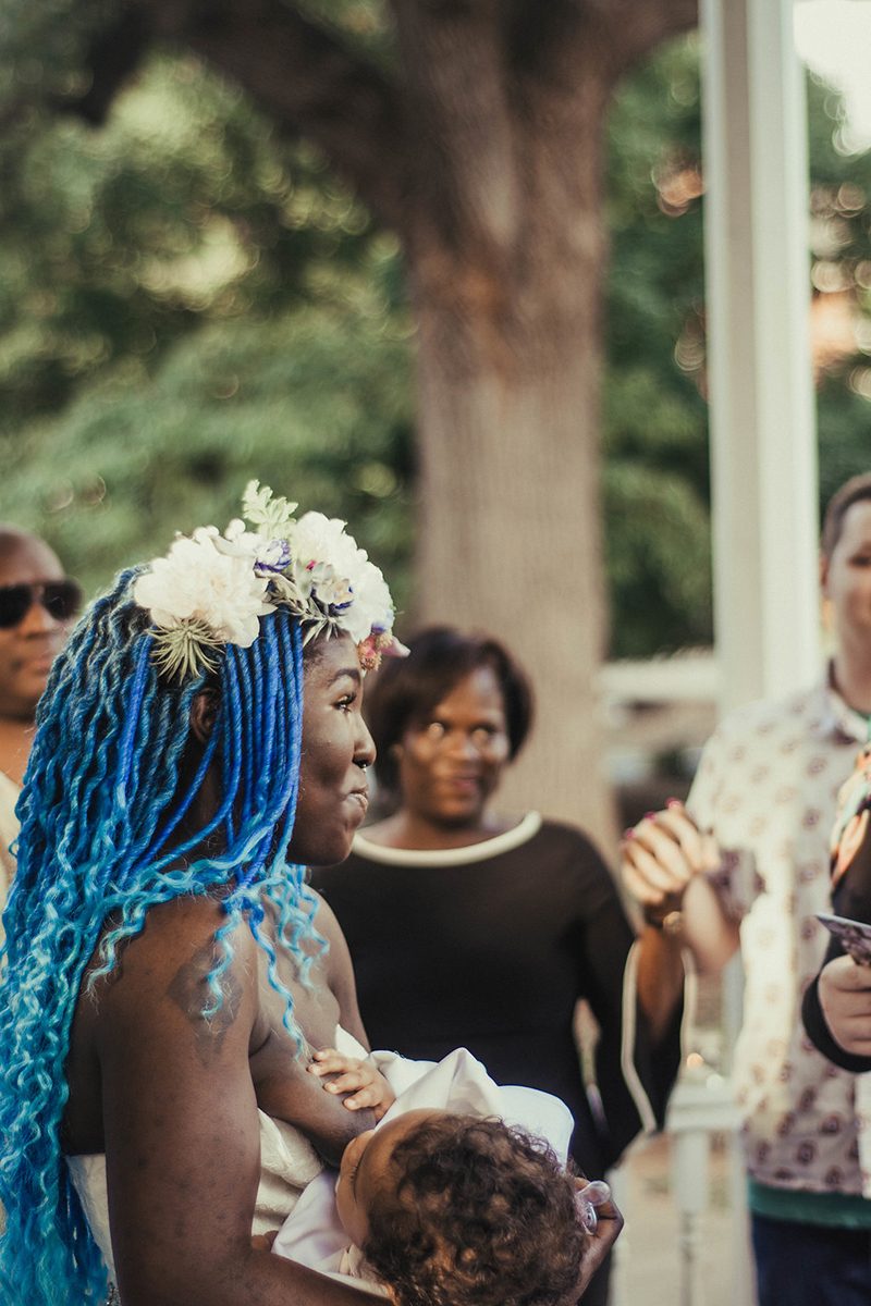 Love + intention: a Wiccan park wedding with a breastfeeding baby as the "bouquet"