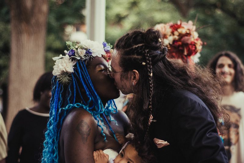 Love + intention: a Wiccan park wedding with a breastfeeding baby as the "bouquet"