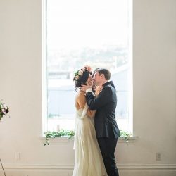 Champagne wishes & flower crown dreams at this Thursday evening dinner party wedding