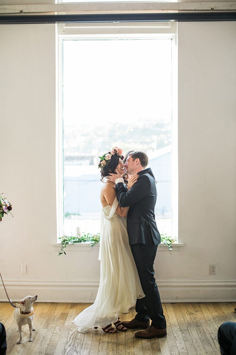 Champagne wishes & flower crown dreams at this Thursday evening dinner party wedding