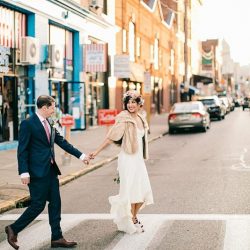 Champagne wishes & flower crown dreams at this Thursday evening dinner party wedding