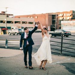 Champagne wishes & flower crown dreams at this Thursday evening dinner party wedding