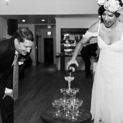 Champagne wishes & flower crown dreams at this Thursday evening dinner party wedding