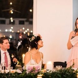 Champagne wishes & flower crown dreams at this Thursday evening dinner party wedding