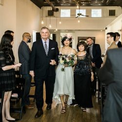 Champagne wishes & flower crown dreams at this Thursday evening dinner party wedding