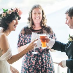 Champagne wishes & flower crown dreams at this Thursday evening dinner party wedding