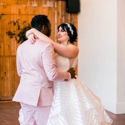 You'll need to fan yourself from the pink suit & striped dress at this romantic Sunday wedding