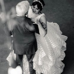 You'll need to fan yourself from the pink suit & striped dress at this romantic Sunday wedding