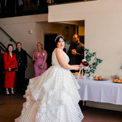 You'll need to fan yourself from the pink suit & striped dress at this romantic Sunday wedding