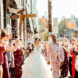 You'll need to fan yourself from the pink suit & striped dress at this romantic Sunday wedding