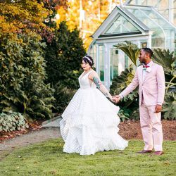 You'll need to fan yourself from the pink suit & striped dress at this romantic Sunday wedding
