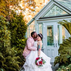 You'll need to fan yourself from the pink suit & striped dress at this romantic Sunday wedding