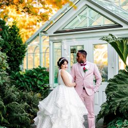 You'll need to fan yourself from the pink suit & striped dress at this romantic Sunday wedding